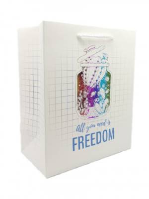 Миленд Пакет подарочный Dream cards с мат. лам. и тисн. фольгой 18х23х10 (M) Все что нужно-свобода